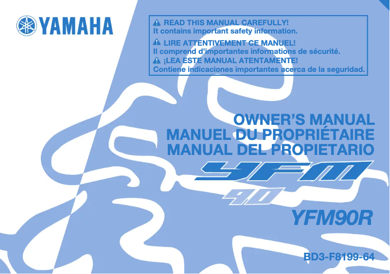 Page 1 de la notice Manuel utilisateur Yamaha YFM90R (2020)