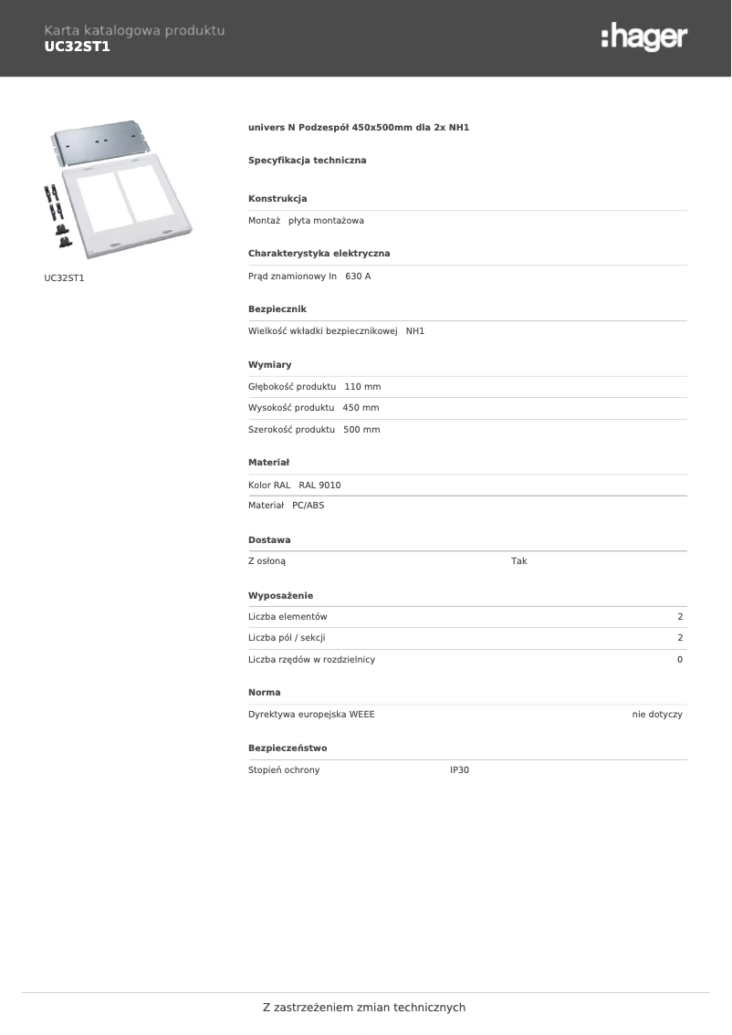 Page n°1 - Manuel utilisateur Hager UC32ST1