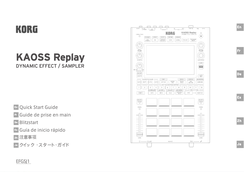 Page 1 de la notice Manuel utilisateur Korg KAOSS Replay