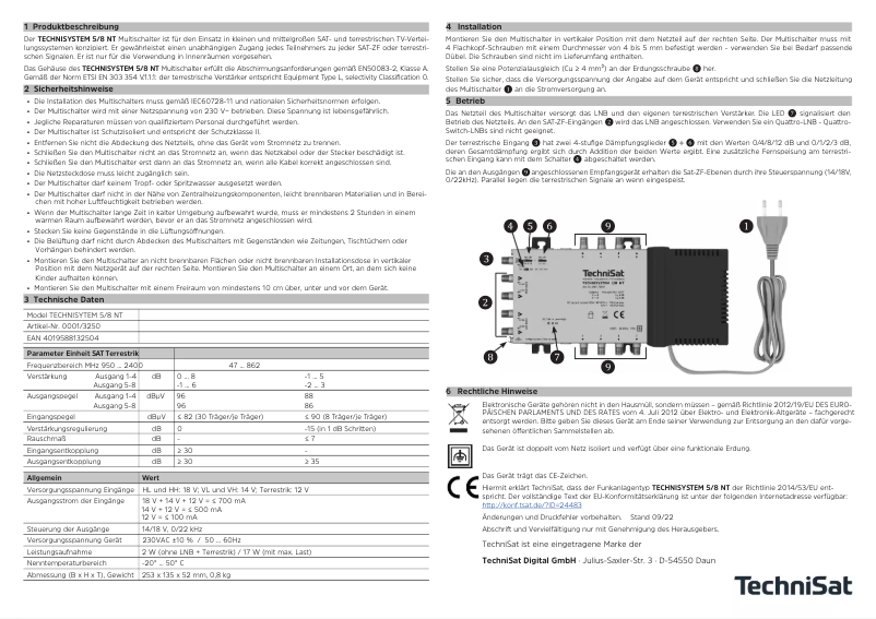 Image de la première page du manuel de l'appareil TechniSystem 5/8 NT