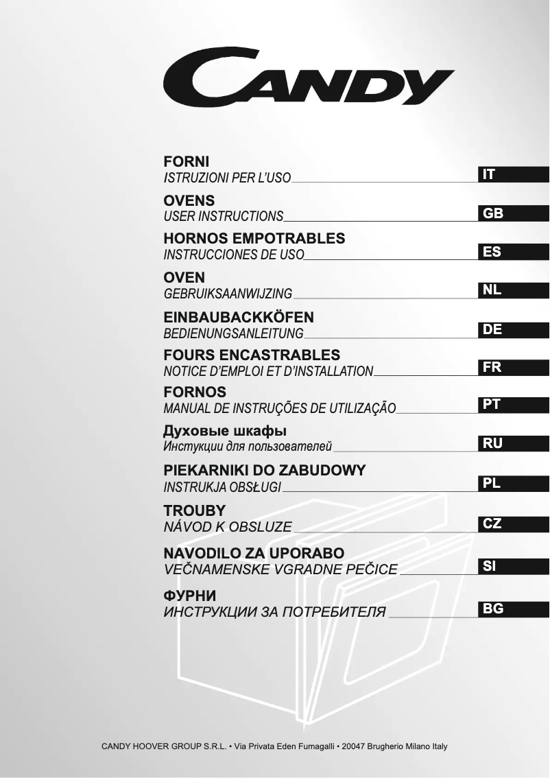 Page 1 de la notice Manuel utilisateur Candy FPE 602/6X