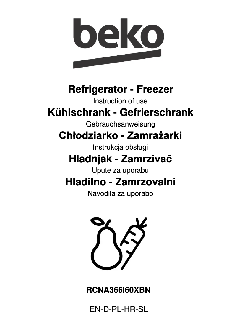 Image de la première page du manuel de l'appareil RCNA366I60XBN