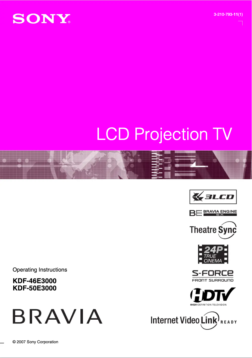 Page 1 de la notice Manuel utilisateur Sony KDF-46E3000