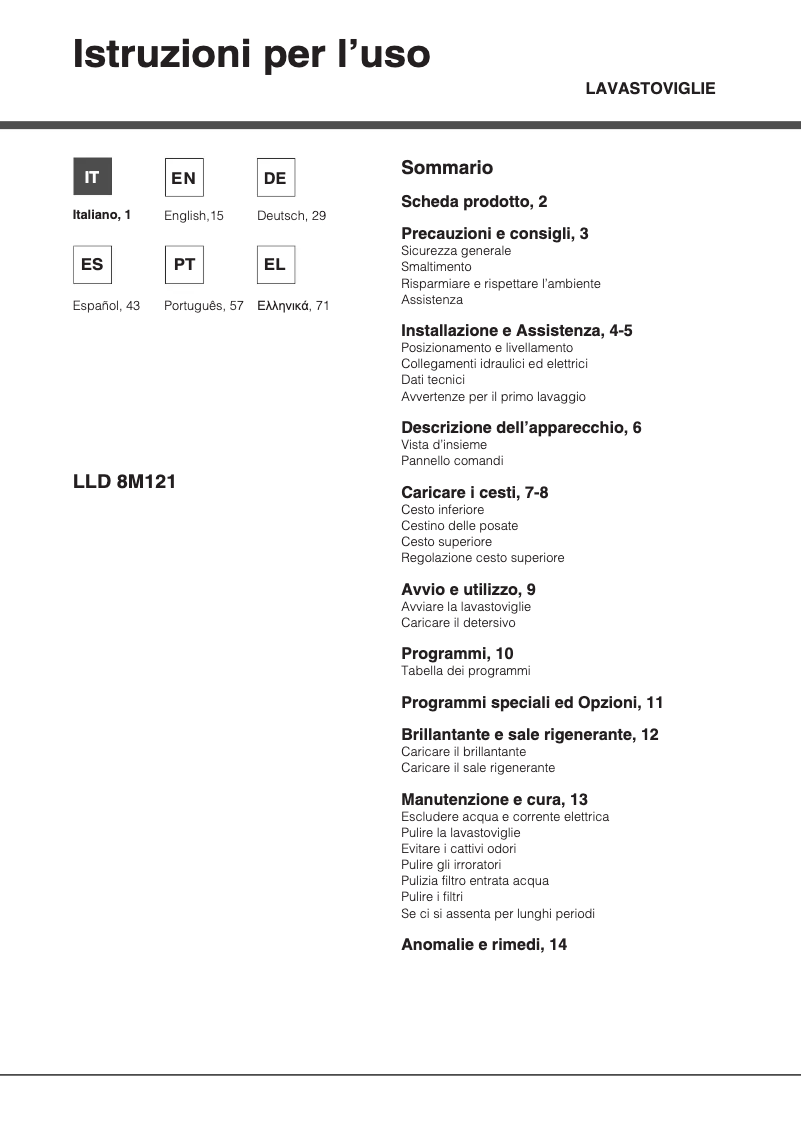 Image de la première page du manuel de l'appareil LLD 8M121