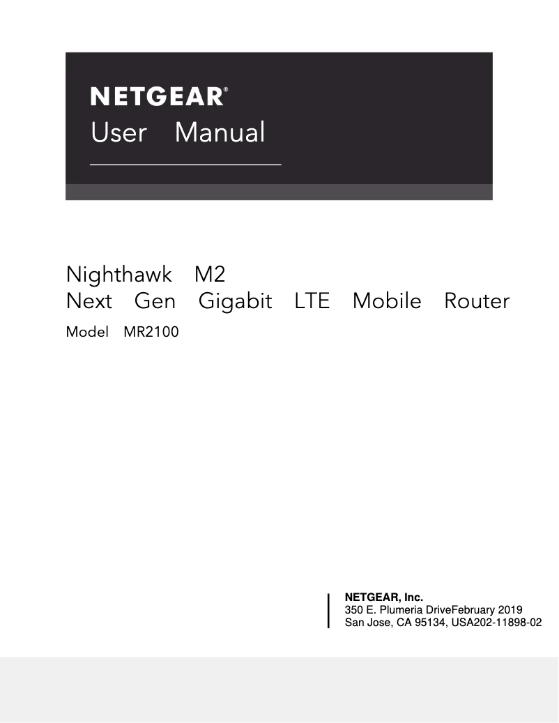 Page 1 de la notice Manuel utilisateur Netgear Nighthawk M2