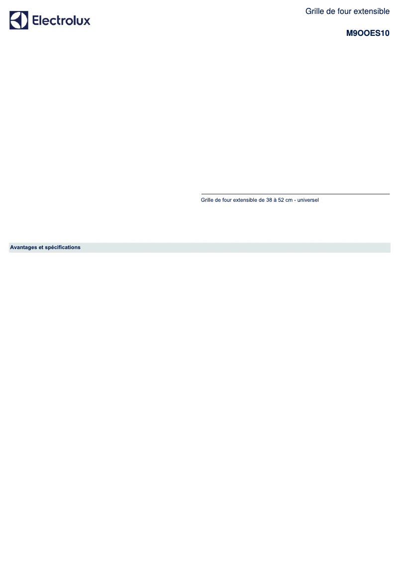 Page 1 de la notice Manuel utilisateur AEG M9OOES10