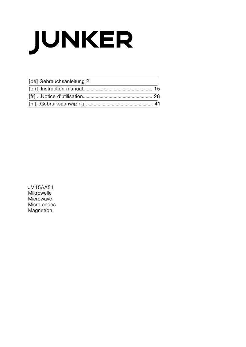 Image de la première page du manuel de l'appareil JM15AA51