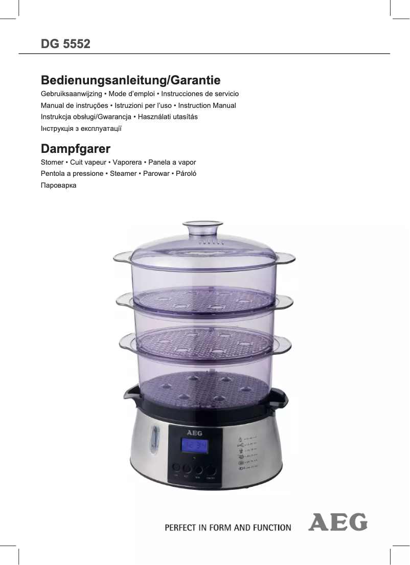 Page 1 de la notice Manuel utilisateur AEG DG 5552