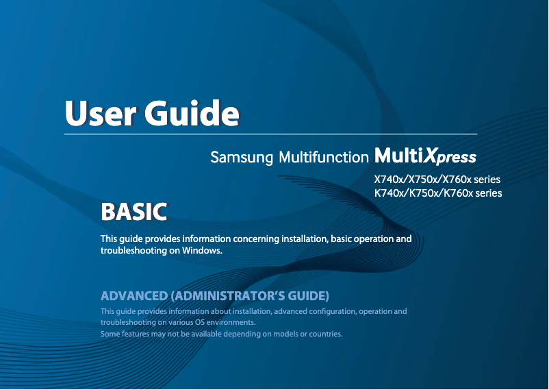 Page 1 de la notice Manuel utilisateur Samsung MultiXpress X7400GX