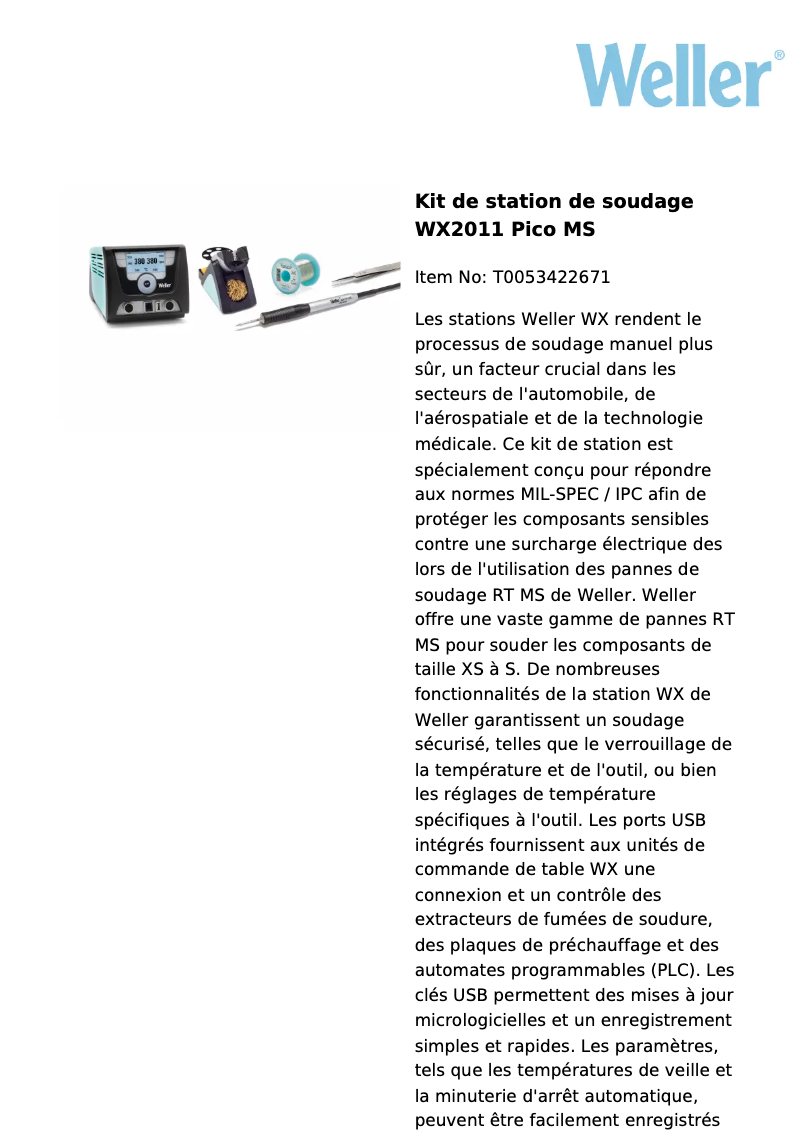 Image de la première page du manuel de l'appareil WX2011 PICO MS