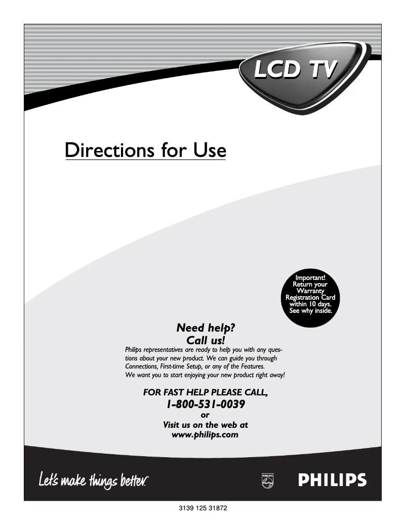 First page image of the manual for 20PF7835