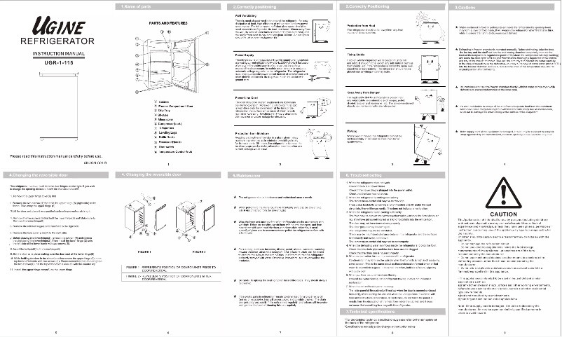Page 1 de la notice Manuel utilisateur Ugine UGR-1-115