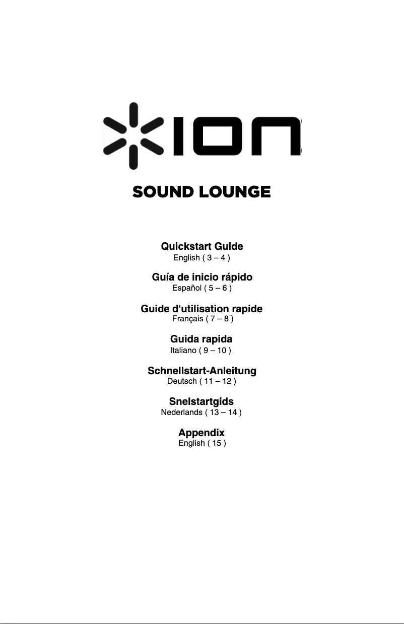 Page 1 de la notice Manuel utilisateur ION Sound Lounge