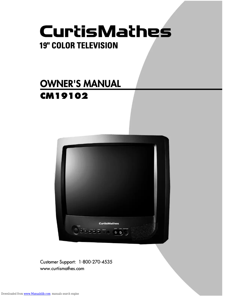 Page n°1 - Manuel utilisateur Curtis Mathes CM19102