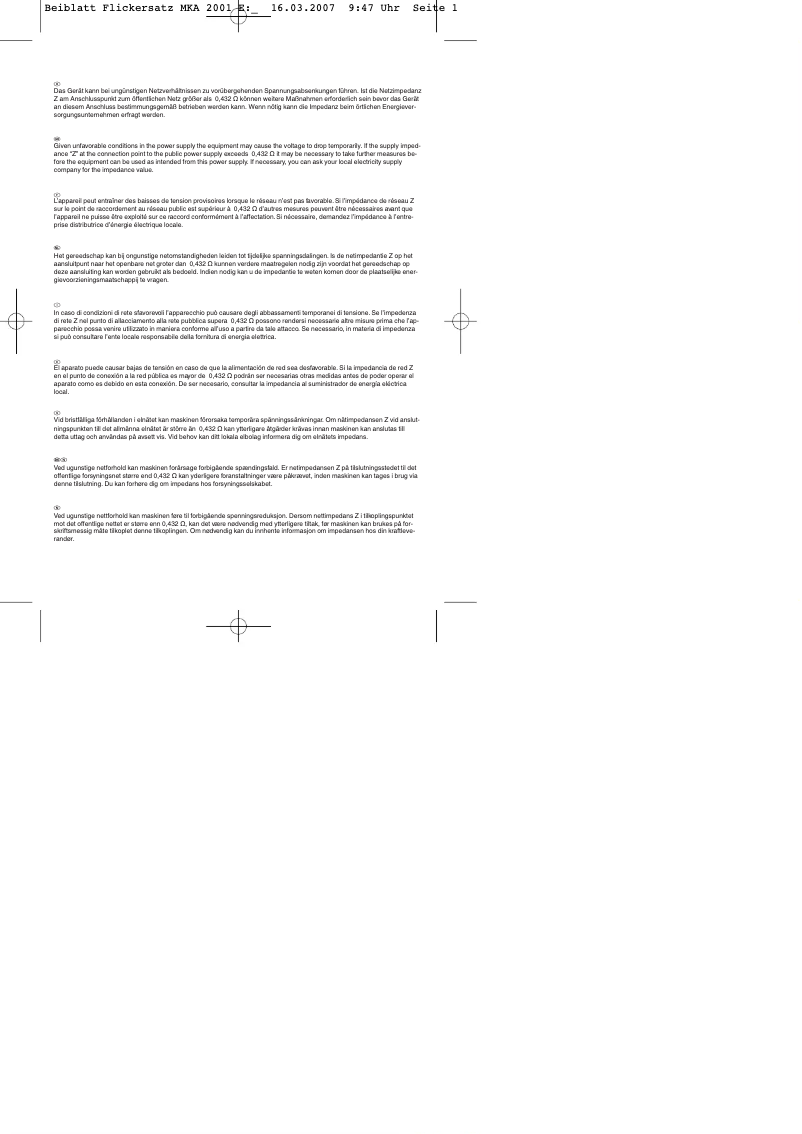 Imagen de la primera página del manual del dispositivo MKA 2001 E