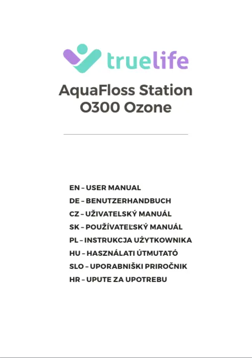 Page 1 de la notice Manuel utilisateur TrueLife AquaFloss Station O300 Ozone