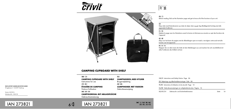 Page 1 de la notice Manuel utilisateur Crivit IAN 273821