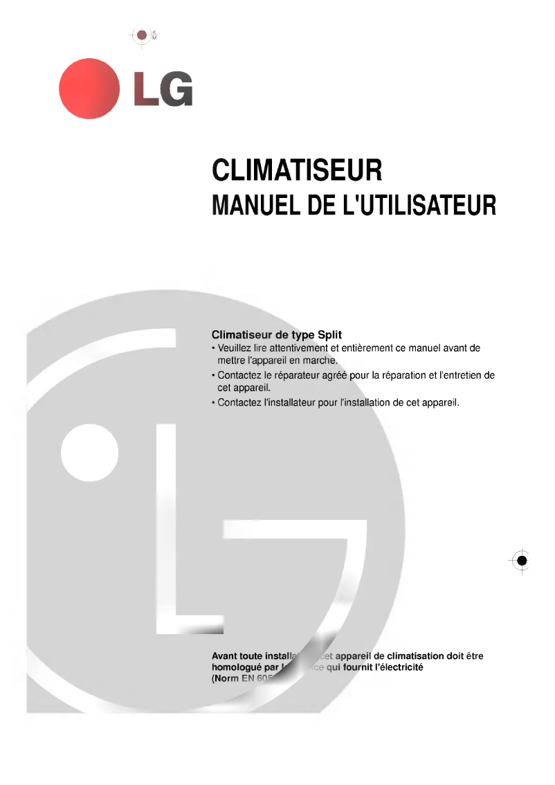 Page 1 de la notice Manuel utilisateur LG LS-D2461CL