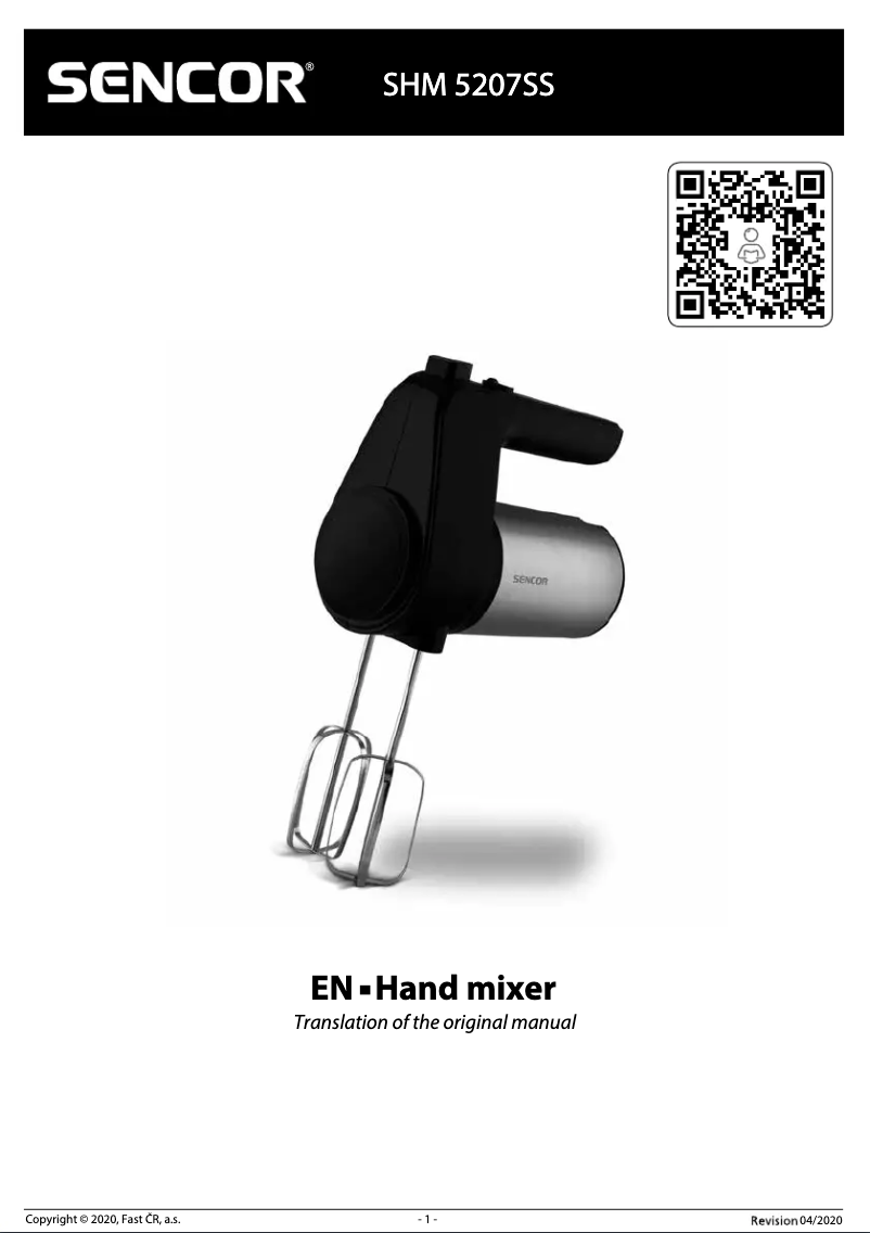 Page 1 de la notice Manuel utilisateur Sencor SHM 5207SS