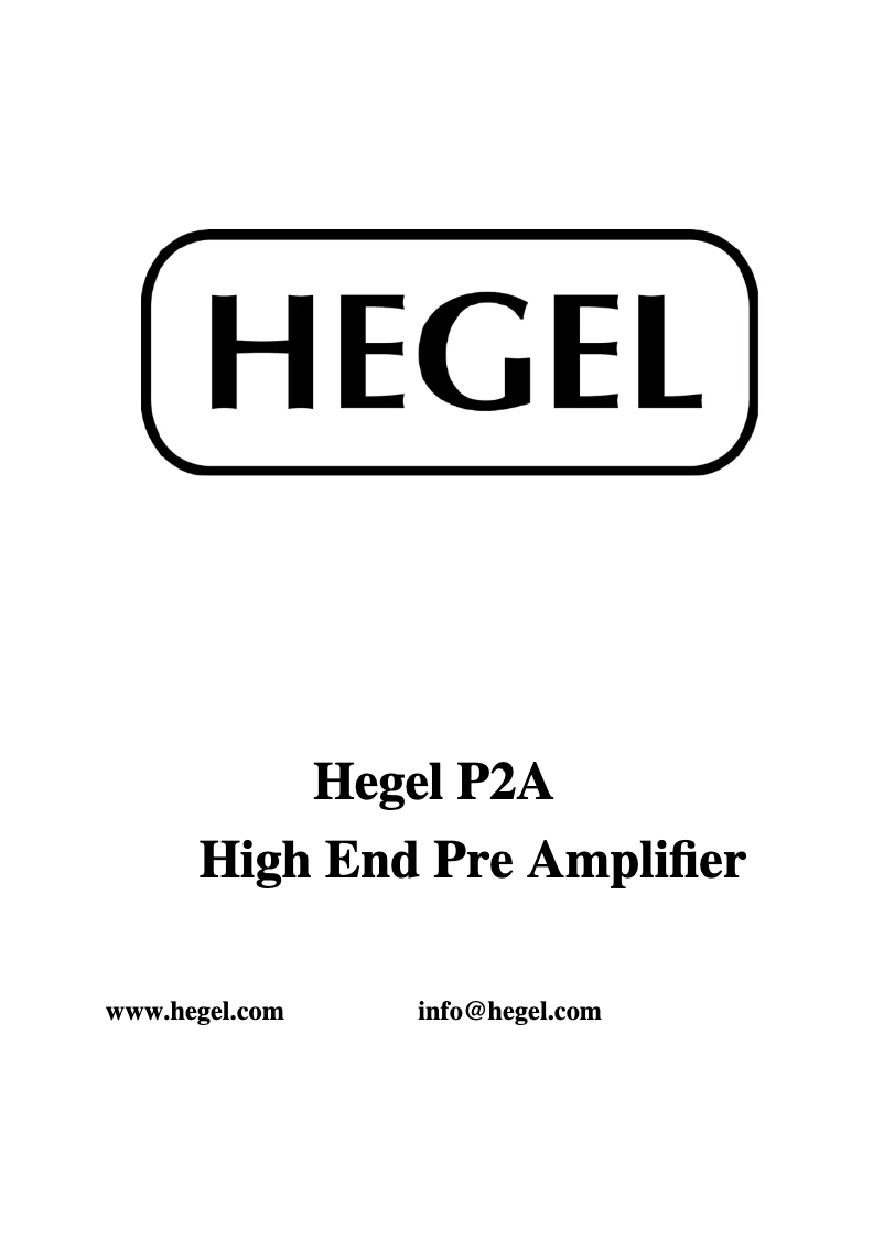 Page n°1 - Manuel utilisateur Hegel P2A