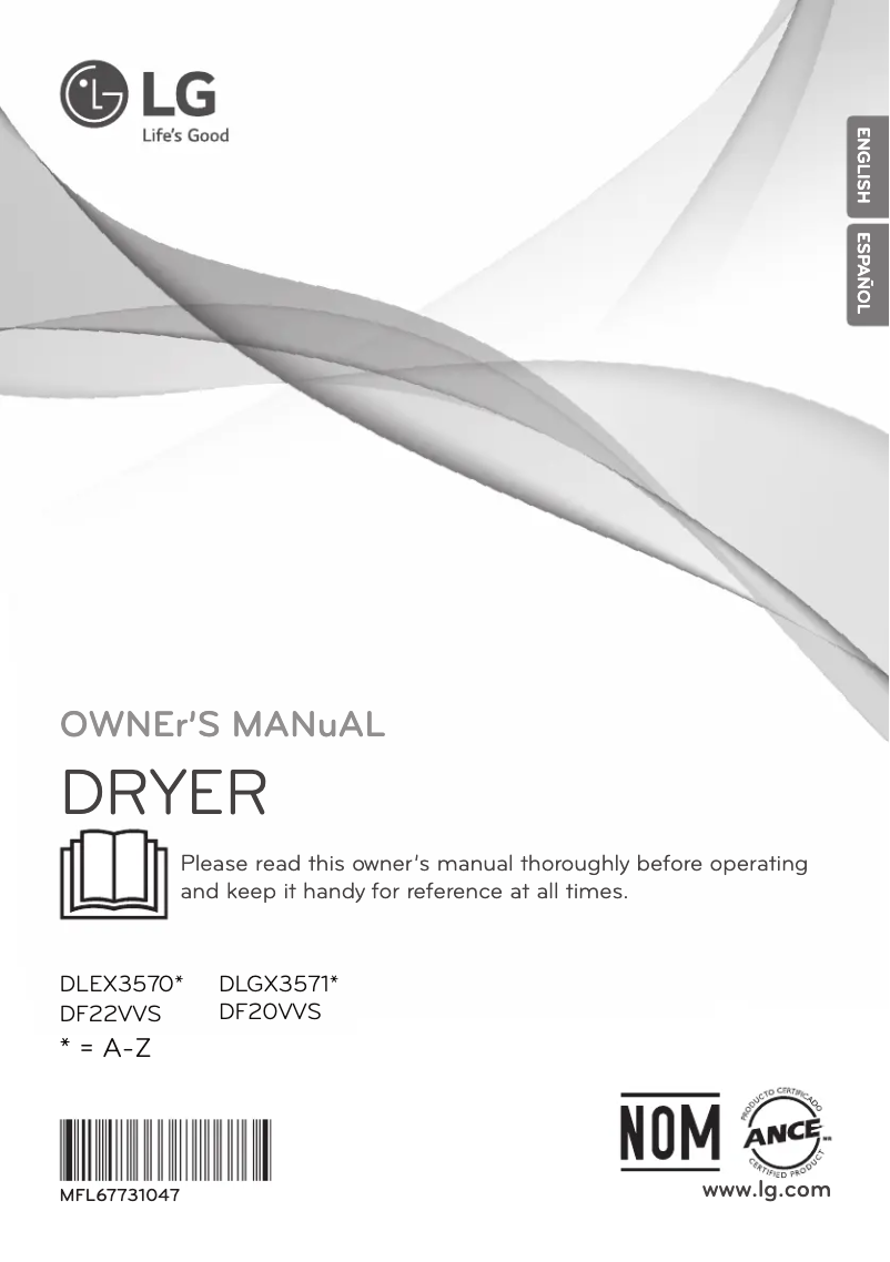 Page 1 de la notice Manuel utilisateur LG DF22VVS