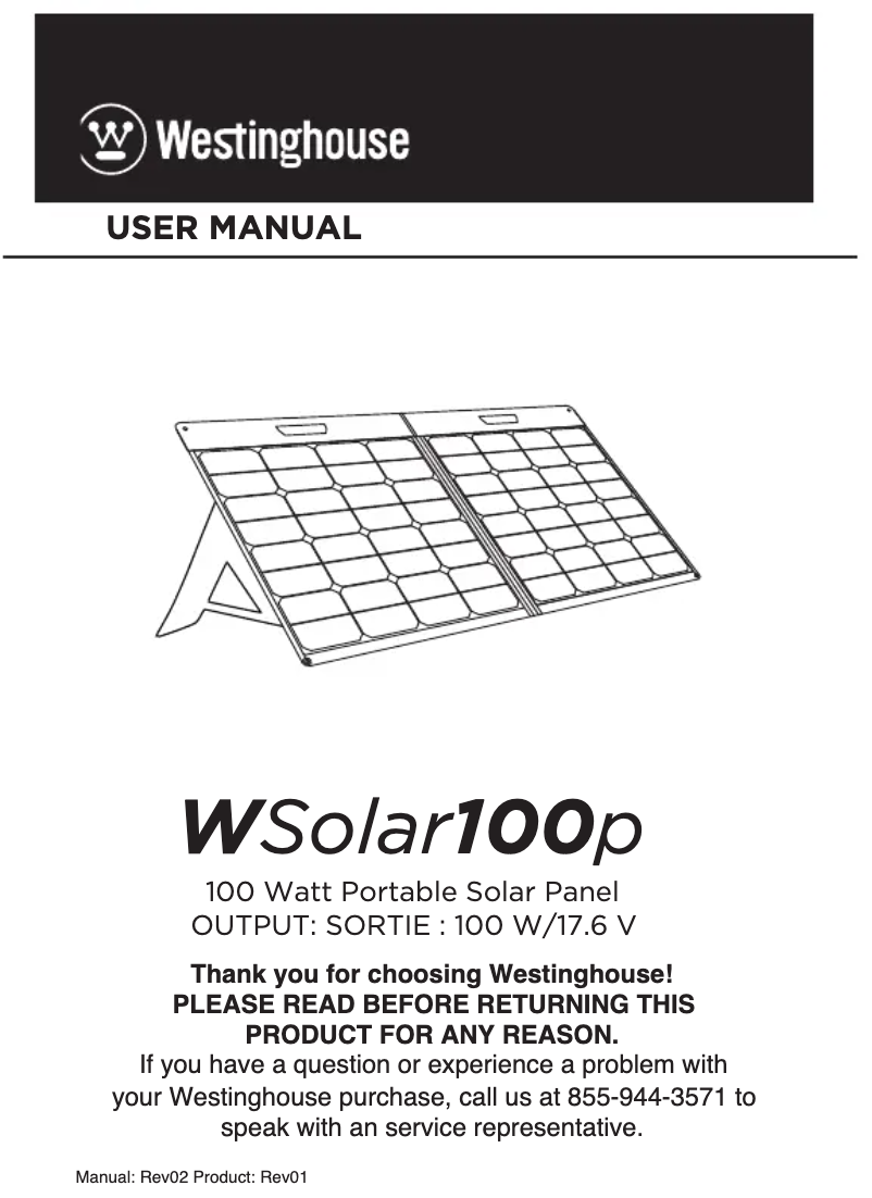 Page n°1 - Manuel utilisateur Westinghouse WSolar100p