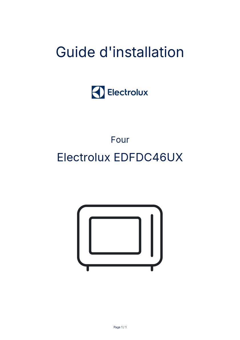Image de la première page du manuel de l'appareil EDFDC46UX