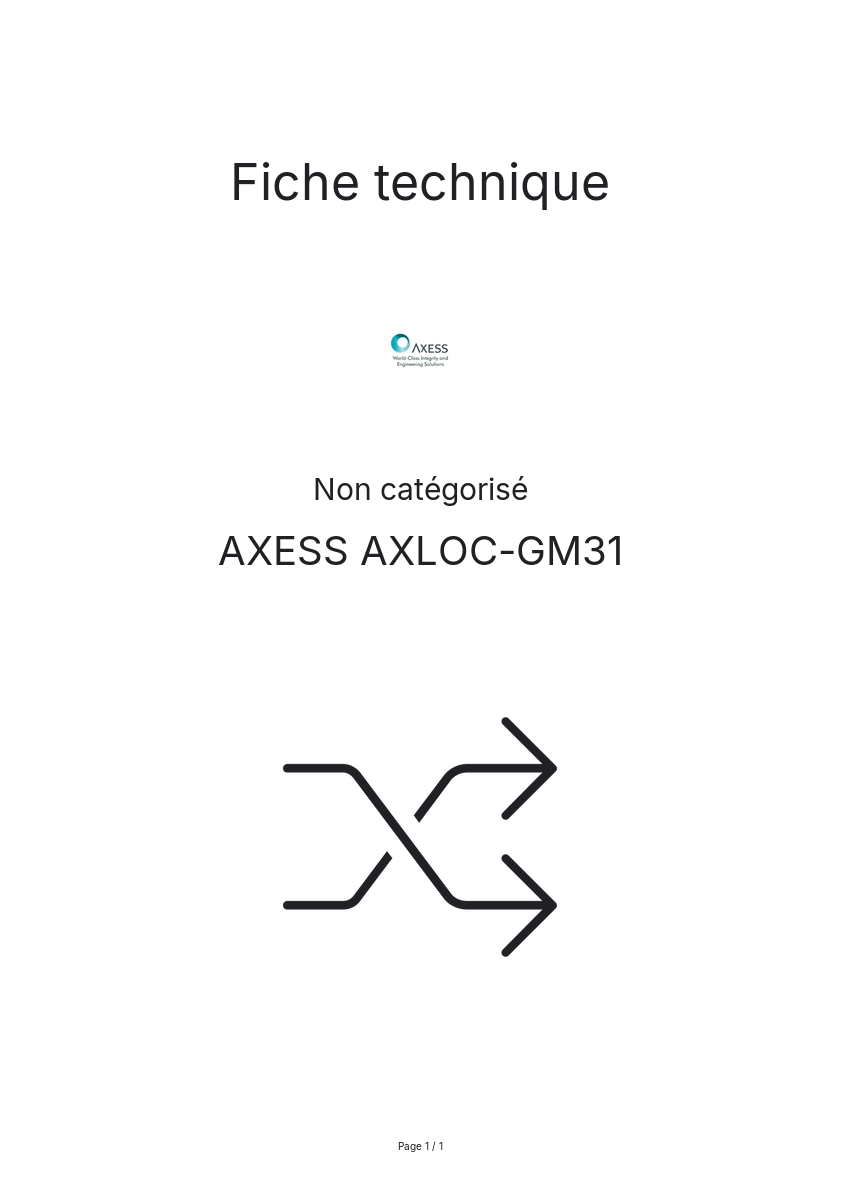 Image de la première page du manuel de l'appareil AXLOC-GM31