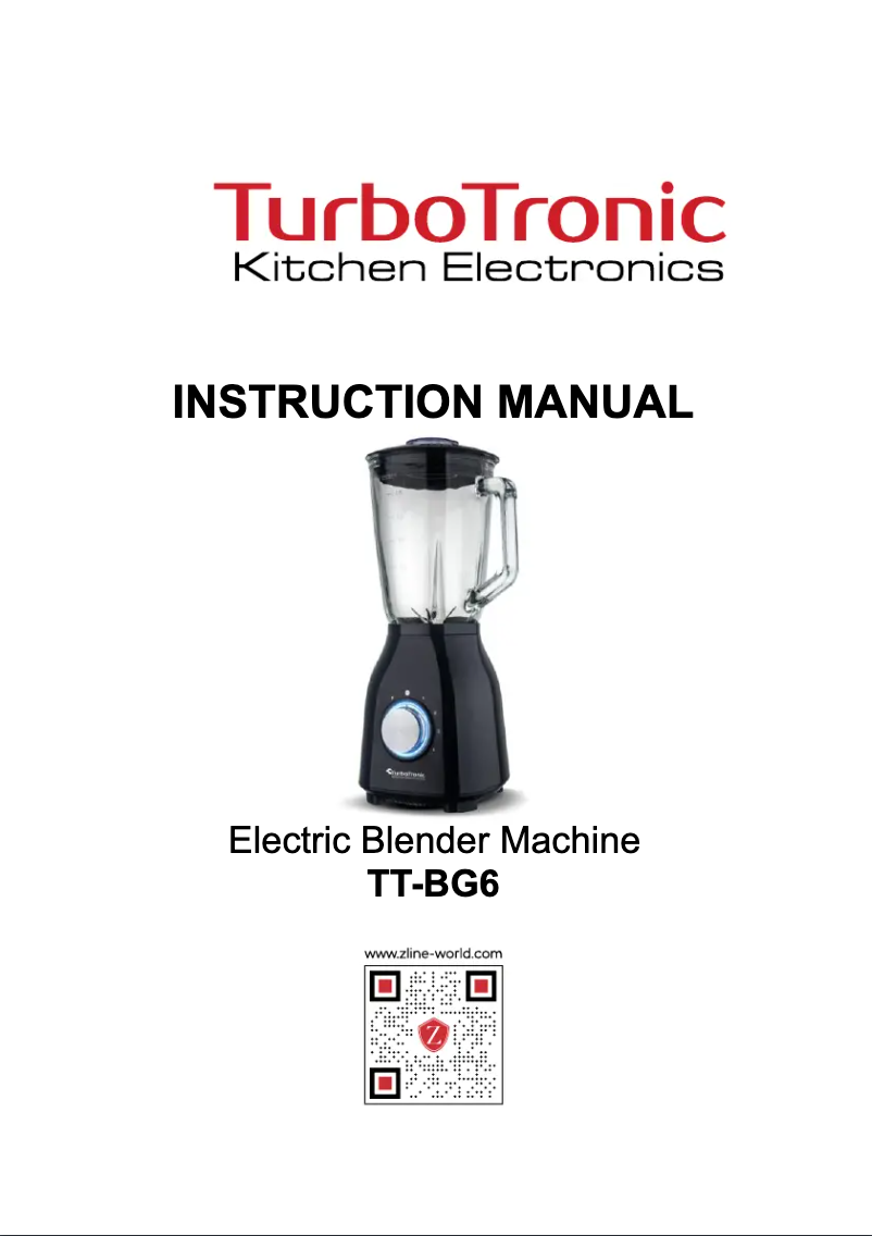 Page 1 de la notice Manuel utilisateur TurboTronic TT-BG6