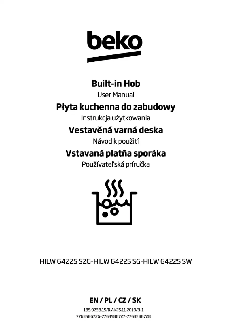 Page 1 de la notice Manuel utilisateur Beko HILW 64225 SZG