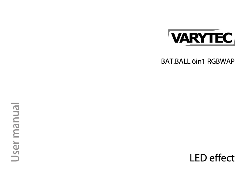 Página 1 del manual Manual de usuario Varytec BAT.BALL