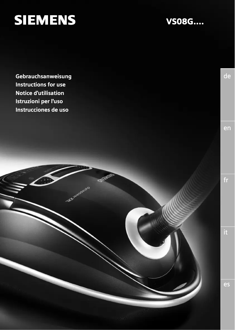 Page 1 de la notice Manuel d'utilisation et d'entretien Siemens VS08G1666