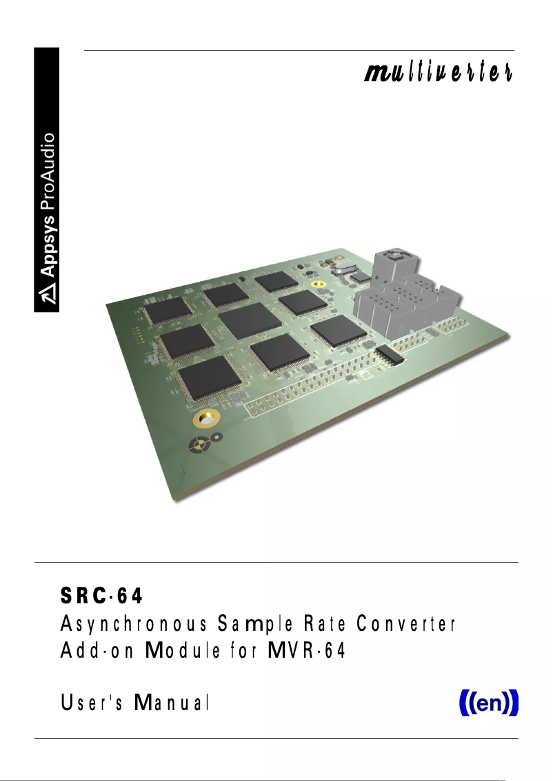 Page 1 de la notice Manuel utilisateur Appsys ProAudio SRC-64