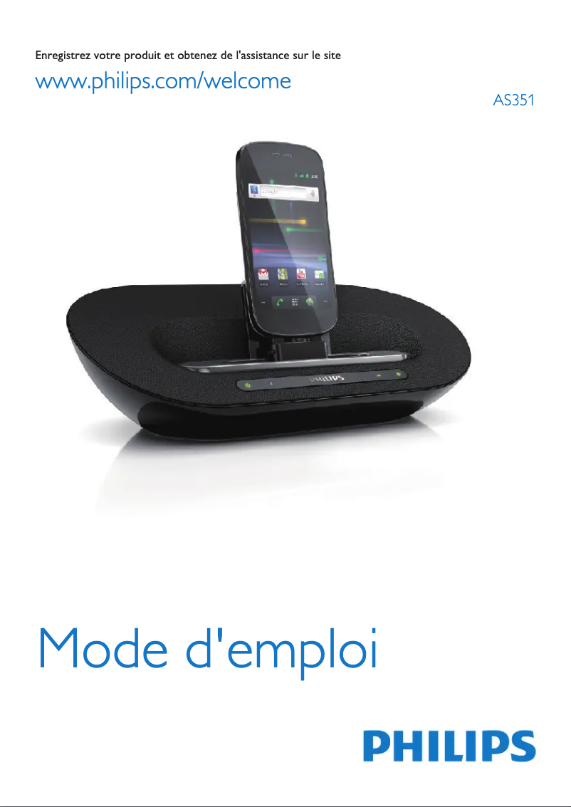 Page 1 de la notice Manuel utilisateur Philips Fidelio AS351