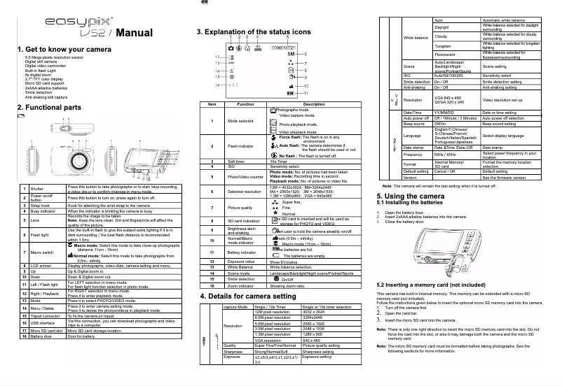 Image de la première page du manuel de l'appareil V527
