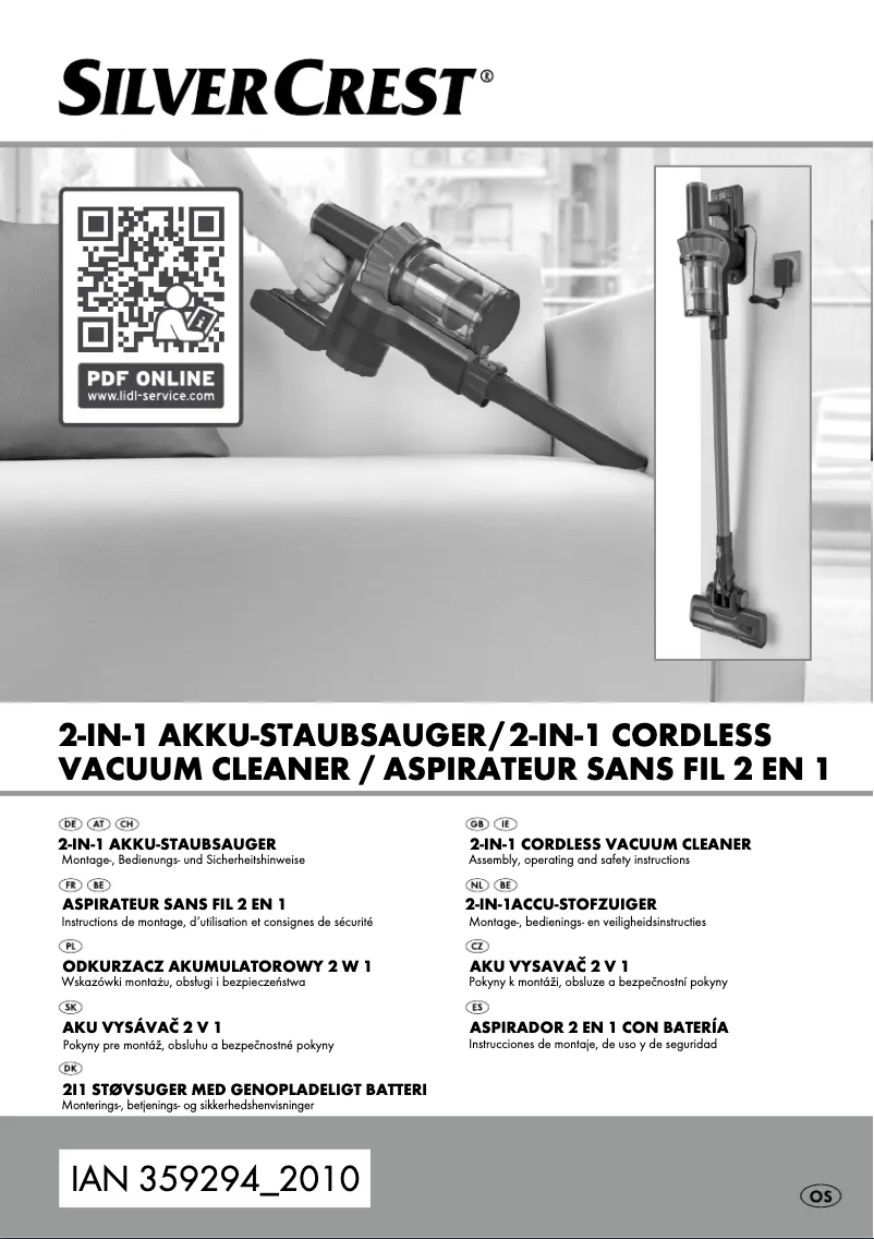 Page n°1 - Manuel utilisateur SilverCrest IAN 359294