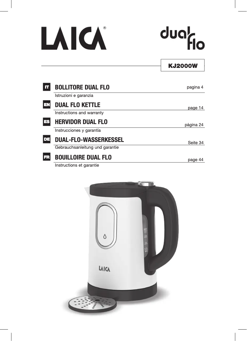 Página 1 del manual Manual de usuario Laica Dual Flow KJ2000W