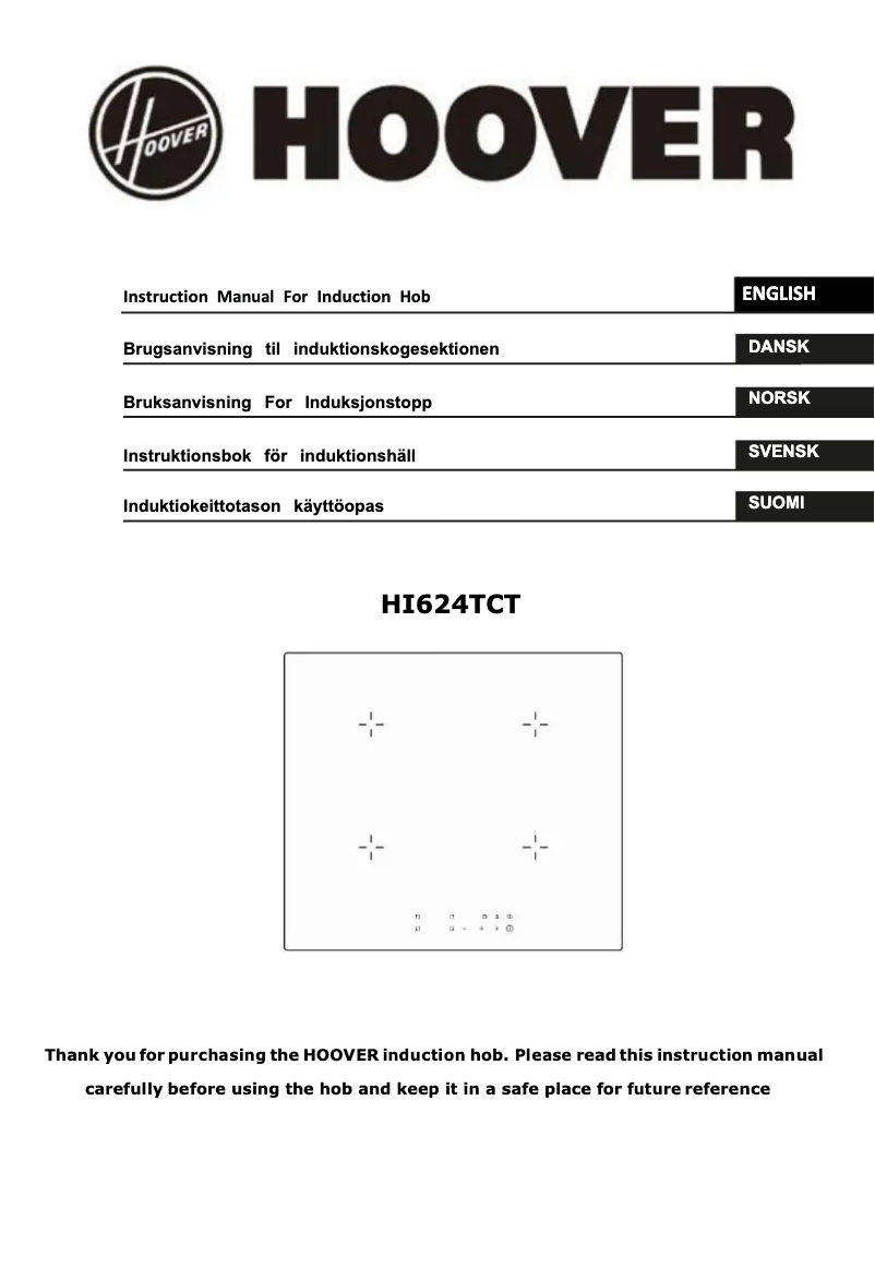 Page 1 de la notice Manuel utilisateur Candy HI624TCT