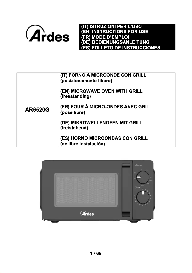 Página 1 del manual Manual de usuario Ardes AR6520G
