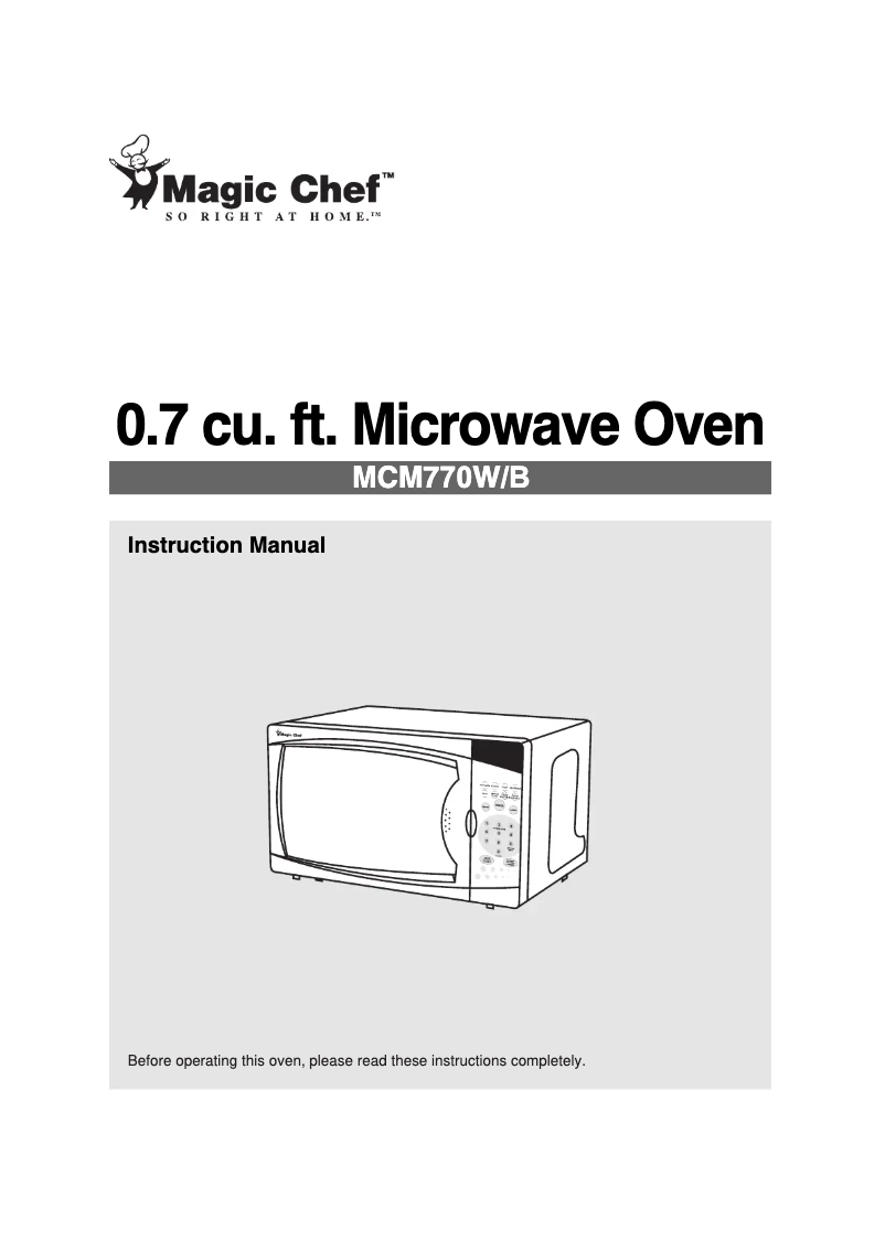 Page 1 de la notice Manuel utilisateur Magic Chef MCM770W