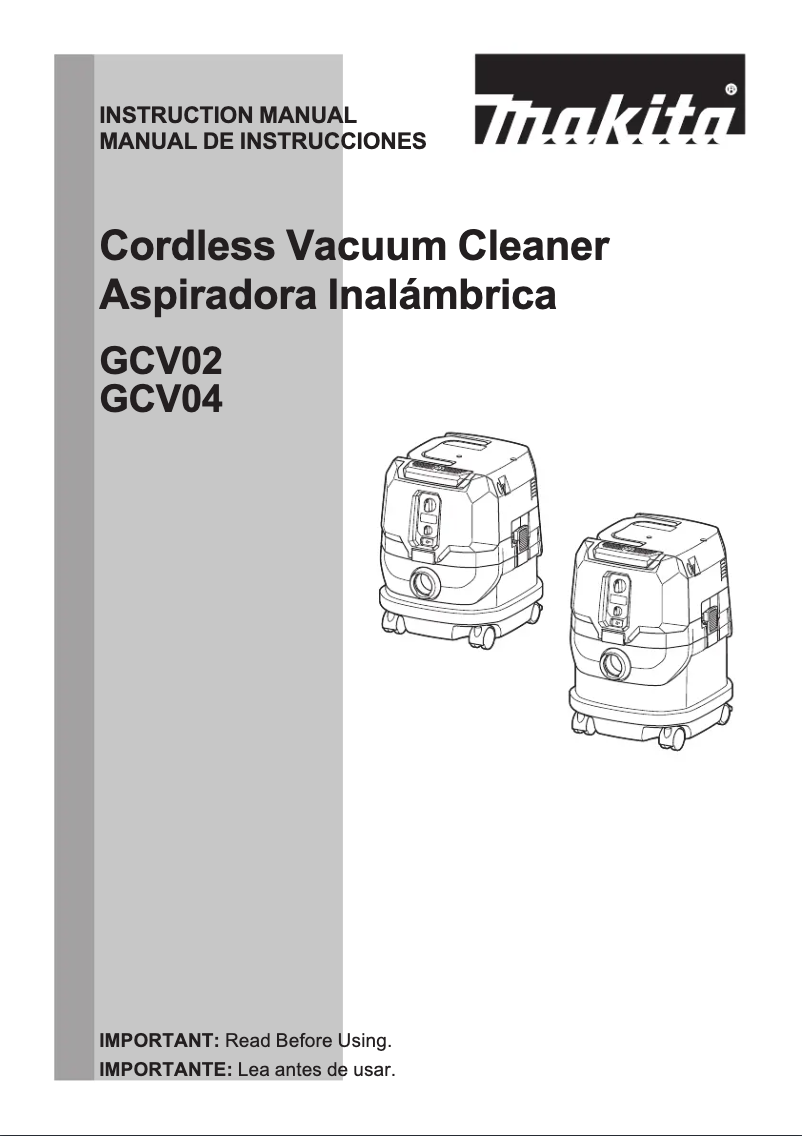 Page 1 de la notice Manuel utilisateur Makita GCV04
