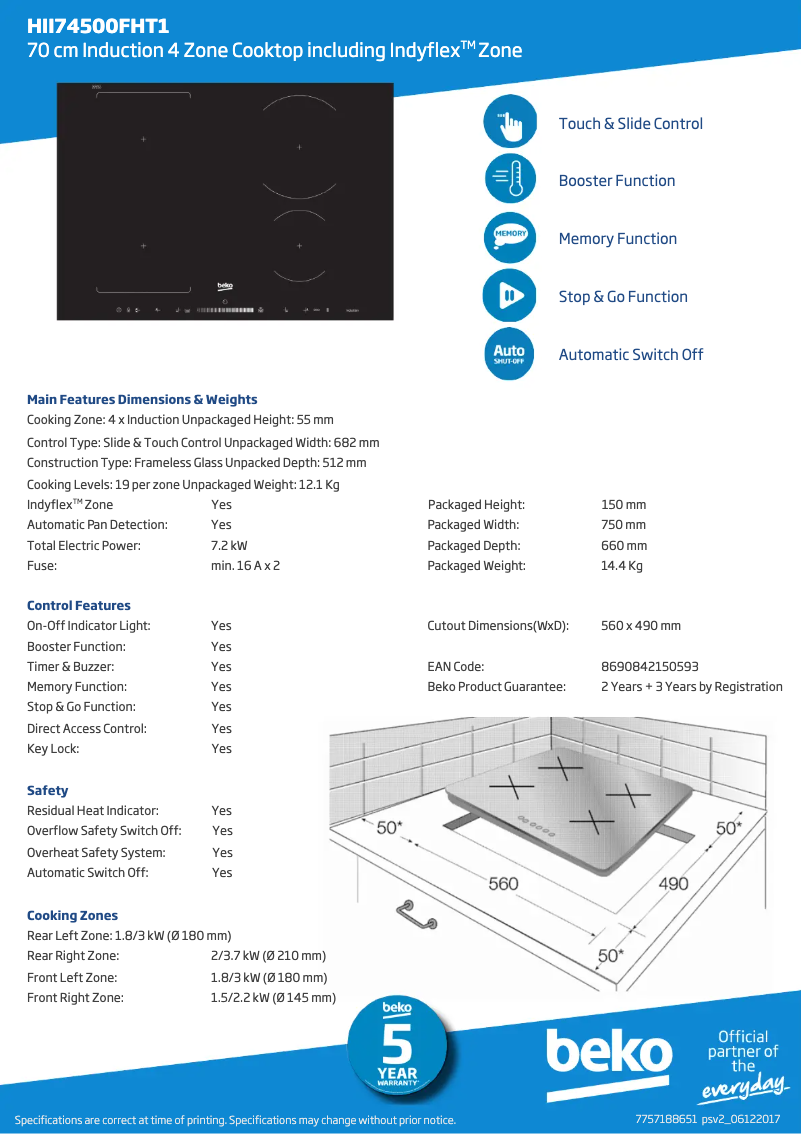Image de la première page du manuel de l'appareil HII74500FHT1