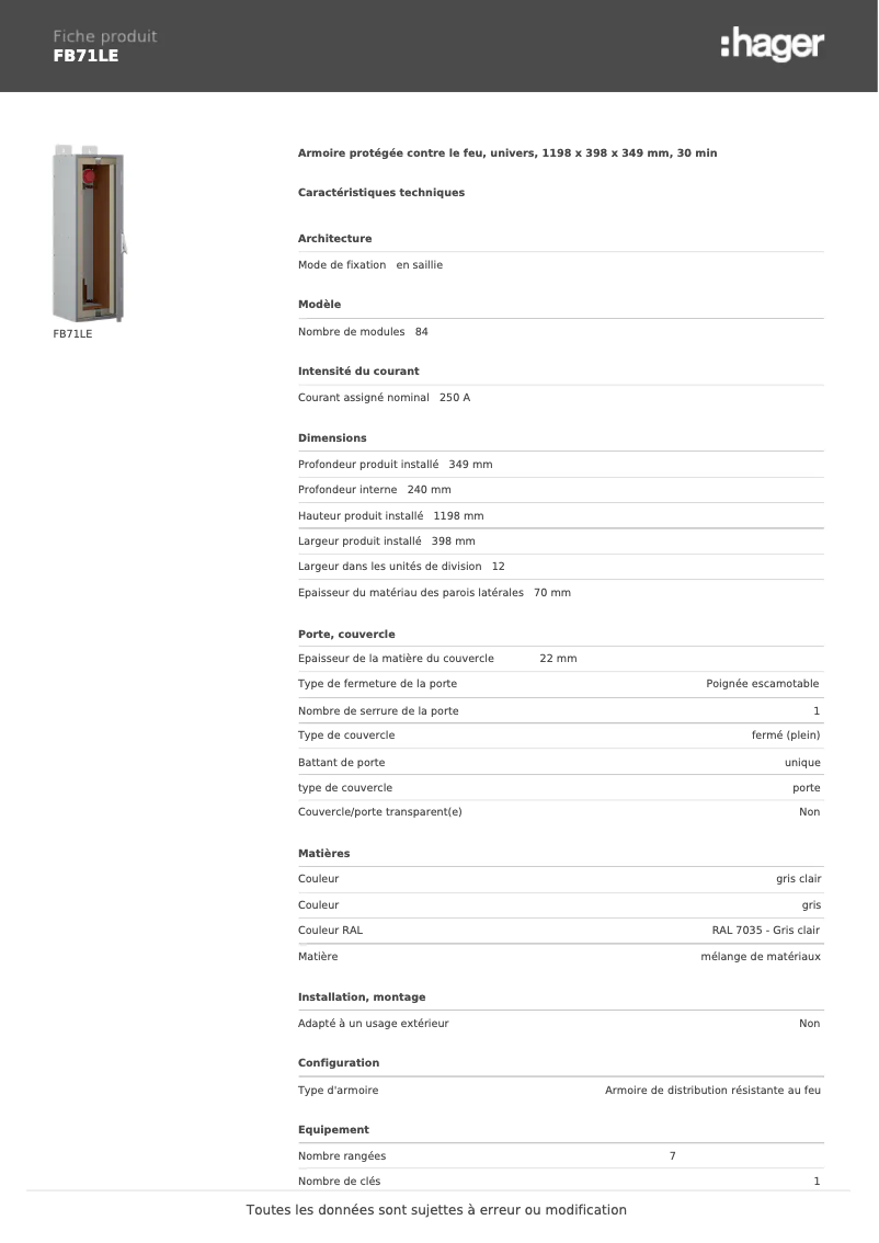 Image de la première page du manuel de l'appareil FB71LE