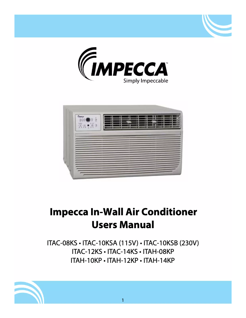 Image de la première page du manuel de l'appareil ITAC-08KS