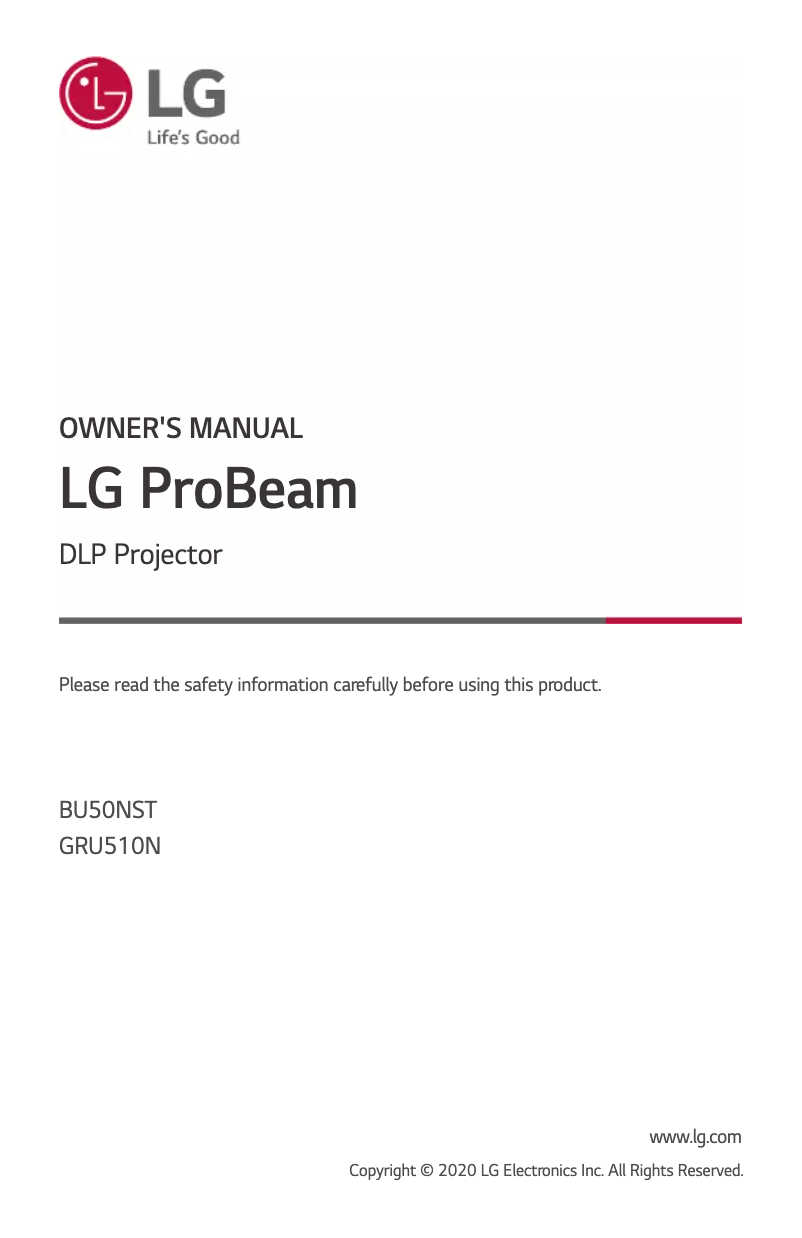 Página 1 del manual Manual de usuario LG ProBeam GRU510N