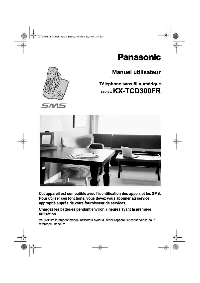 Page 1 de la notice Manuel utilisateur Panasonic KX-TCD300FR