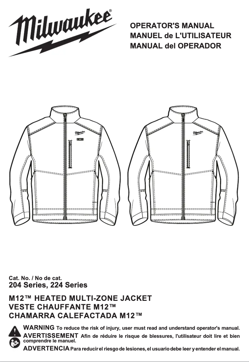 Page 1 de la notice Manuel utilisateur Milwaukee M12 TOUGHSHELL 204-21
