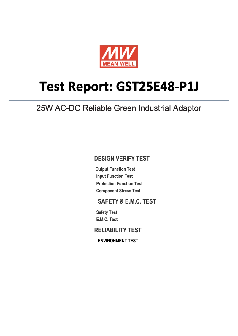 Page n°1 - Fiche technique Mean Well GST25E48-P1J