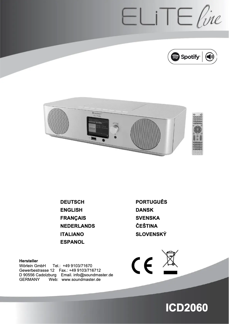 Page 1 de la notice Manuel utilisateur Soundmaster ICD2060