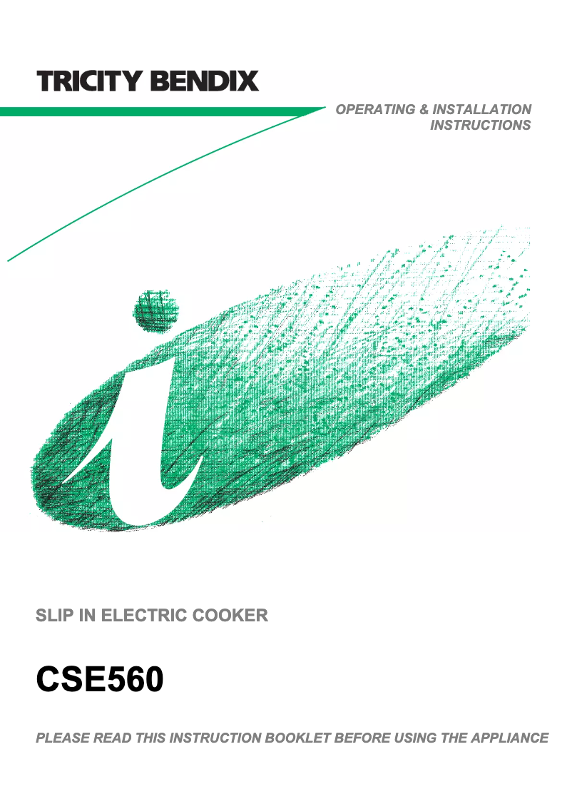 Page n°1 - Manuel utilisateur Tricity Bendix CSE560SV